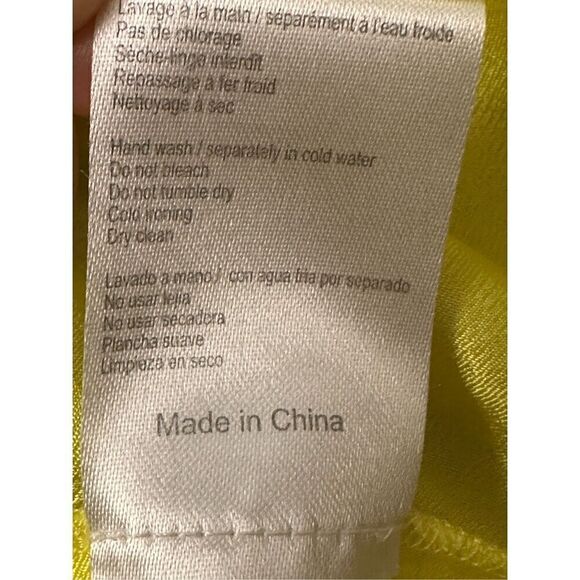 Ba&sh Heaven Off the Shoulder Knee Length 3/4 Sleeve Crepe Dress Yellow Sz 0- XS - Picture 5 of 12